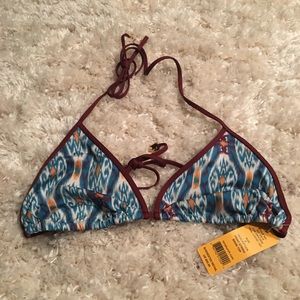 Tory Burch Printed String Bikini Top NWT